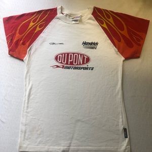 Cute flame sleeve t shirt NASCAR